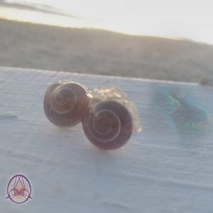 Valentine stud earrings crystal shell